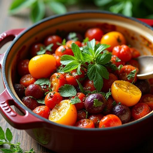 Ratatouille colorée en cocotte
